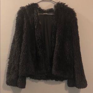 XHILARATION | Gray Faux Fur Sweater/Jacket